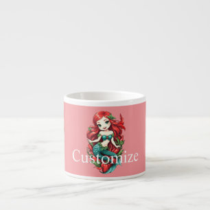 Niedliche Kopffüßer mit zwei Schwänzen Mermaid Thu Espressotasse
