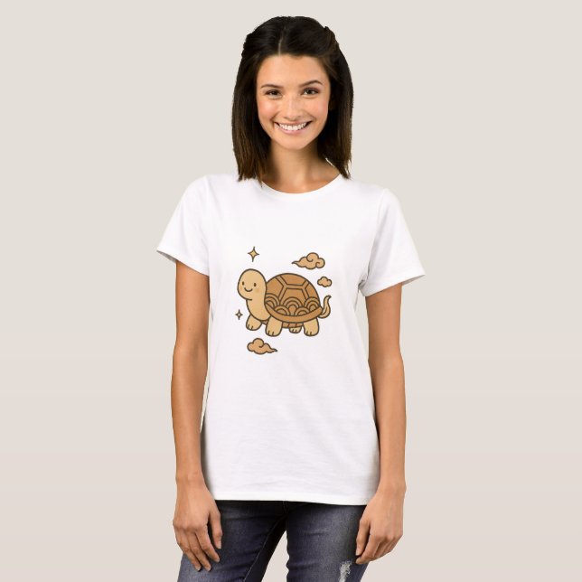 Niedliche koreanische Schildkröte aus Sipjangsaeng T-Shirt (Vorne ganz)