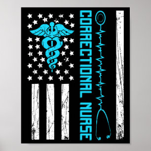 Niedliche korrigierte Krankenversicherung US-Flagg Poster