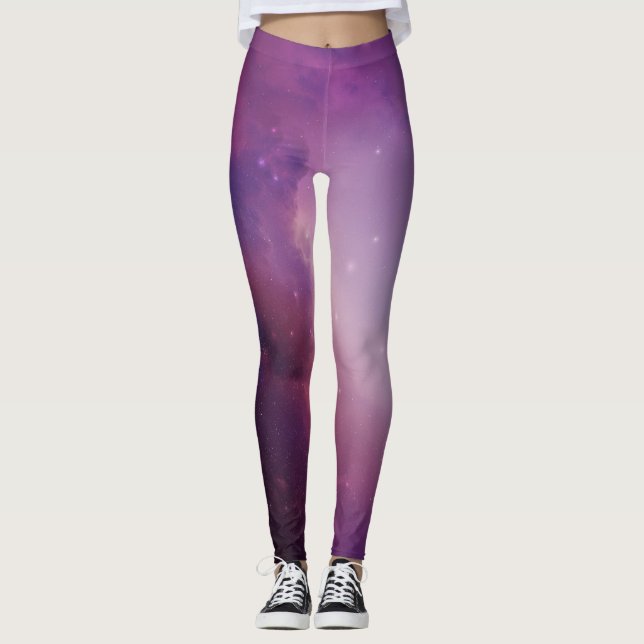 Niedliche kosmische Farben Sterne Galaxie Muster F Leggings (Vorderseite)