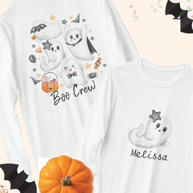 Niedliche Kostüme Spooky Ghost Pumpkin Boo Crew T-Shirt (Von Creator hochgeladen)