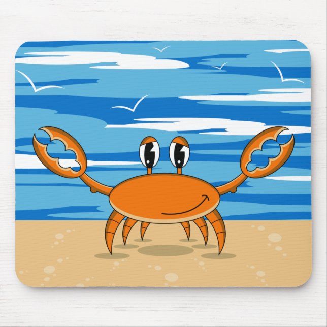 Niedliche Krabbe auf Sandy-Strand Mousepad (Vorne)