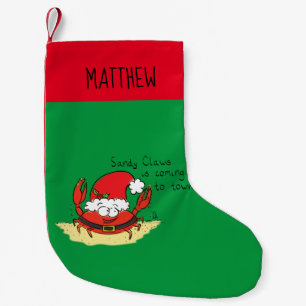 Niedliche Krabbe Weihnachten Feiertag Weihnachtsfe Kleiner Weihnachtsstrumpf