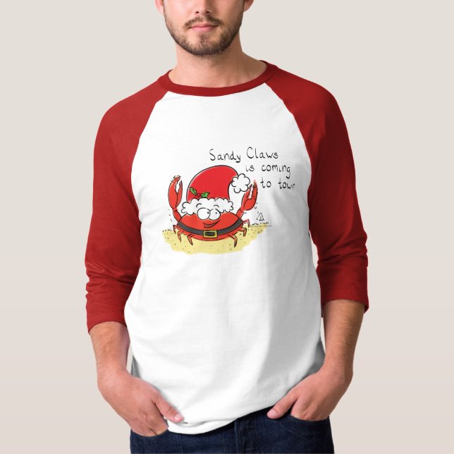 Niedliche Krabbe Weihnachten Weihnachtsfeiertag We T-Shirt (Vorderseite)