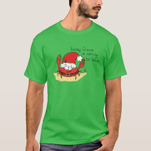 Niedliche Krabbe Weihnachten Weihnachtsfeiertag We T-Shirt (Vorderseite)