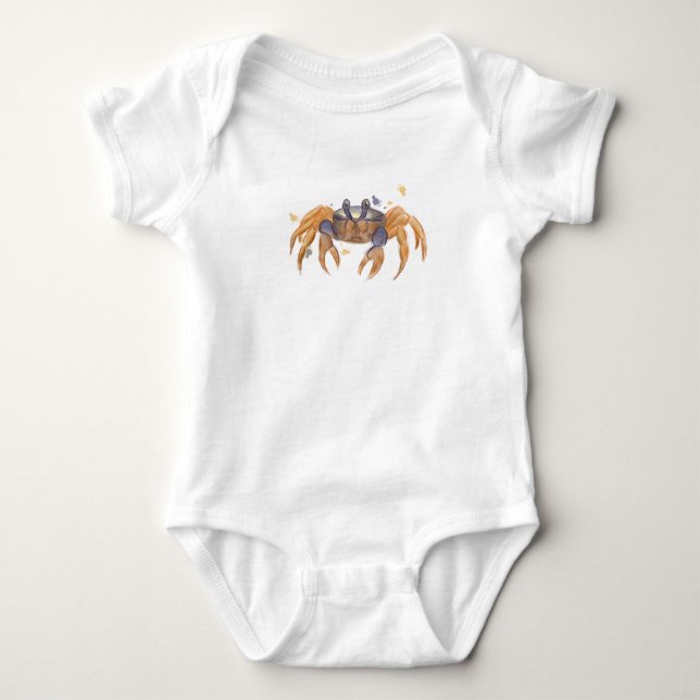 Niedliche Krabbe zeichnend Baby Strampler (Vorderseite)