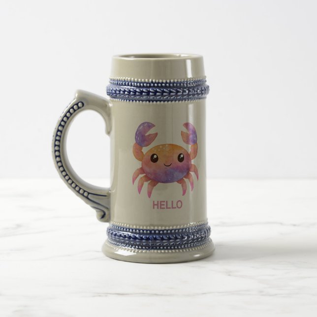Niedliche Krabben-Kaffeetasse Bierglas (Links)