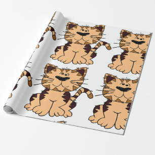 NIEDLICHE KRAFT- UND BROWN-KATZE GESCHENKPAPIER