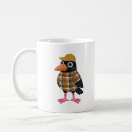 Niedliche Krähe mit Baseballkappe Tasse