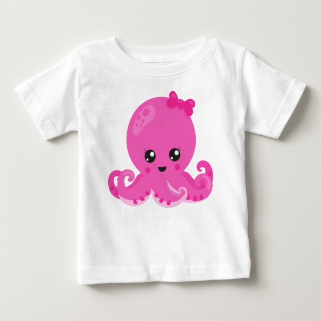 Niedliche Kraken, kleiner Kraken, Kraken, Kinderkr Baby T-shirt (Vorderseite)