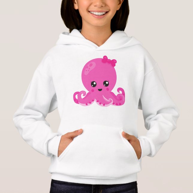 Niedliche Kraken, kleiner Kraken, Kraken, Kinderkr Hoodie (Vorderseite)