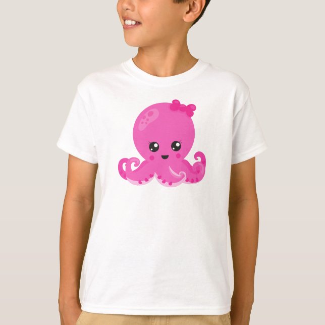 Niedliche Kraken, kleiner Kraken, Kraken, Kinderkr T-Shirt (Vorderseite)