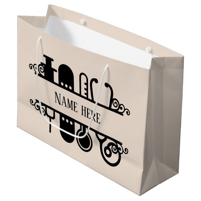 niedliche Krankenpflege Große Geschenktüte (Vorderseite Schrägansicht)