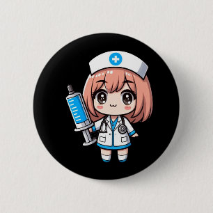 Niedliche Krankenpflege in Chibi - Gesundheitswese Button