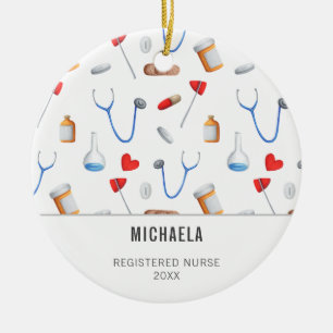 Niedliche Krankenpflege - Muster Weihnachten Keramik Ornament