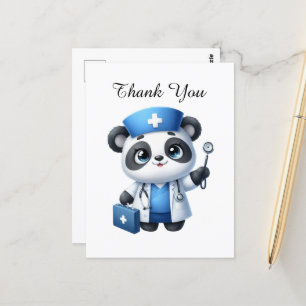 Niedliche Krankenschwester danke Panda Bären Postkarte