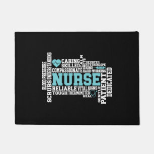 Niedliche Krankenschwester RN LVN Krankenpflege Sc Fußmatte