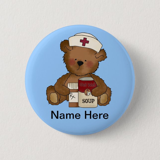 Niedliche Krankentaste Button (Vorderseite)