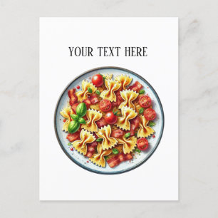 Niedliche Krawatte Pasta hinzufügen Postkarte