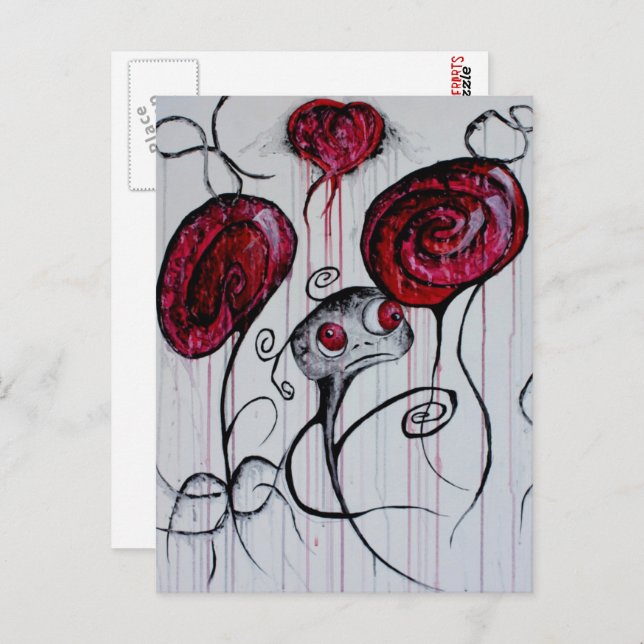 Niedliche Kreatur Goth Fantasy Sad Monster Kunst Postkarte (Vorne/Hinten)