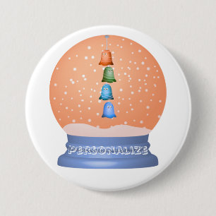 Niedliche Kreaturen Cartoon Schneekugel whimsical Button
