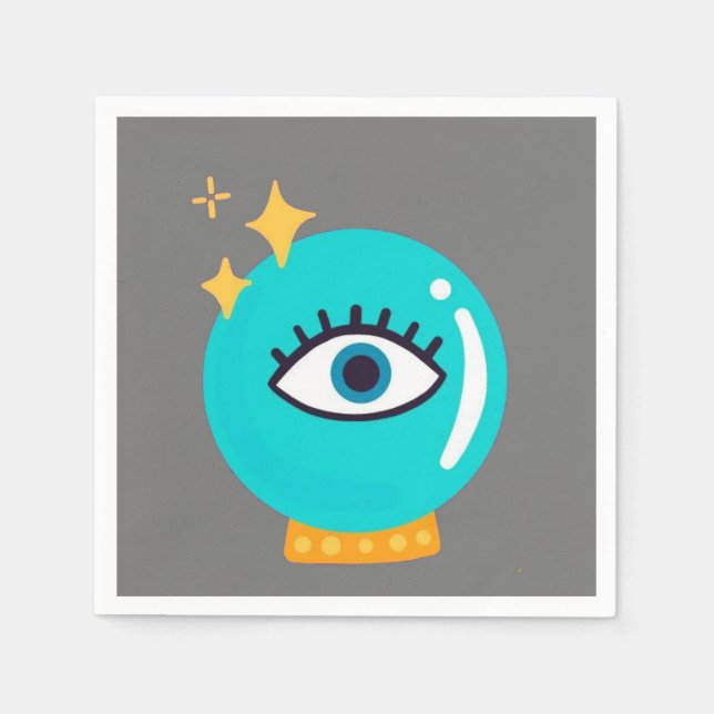 Niedliche Kristallkugel Serviette (Vorderseite)