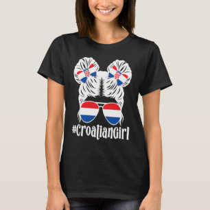 Niedliche kroatische Girl Croatia Flagge Kroatisch T-Shirt