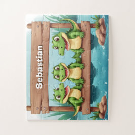 Niedliche Krokodil-Kinder personalisiert Puzzle