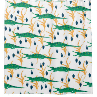 Niedliche Krokodile nahtlos. Cartoon Tiere. Duschvorhang