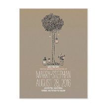 Niedliche Krüge aus rustikalem Baum und Herz Save