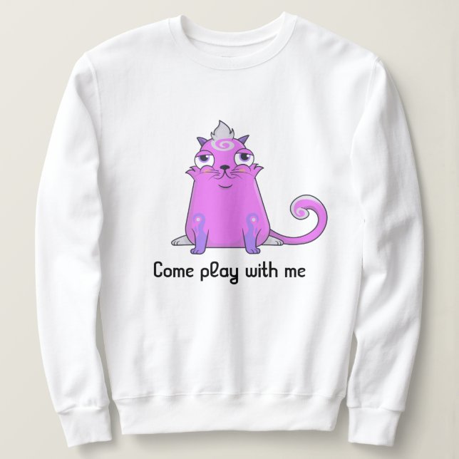 Niedliche Kryptokitty Bella will spielen Sweatshirt (Design vorne)