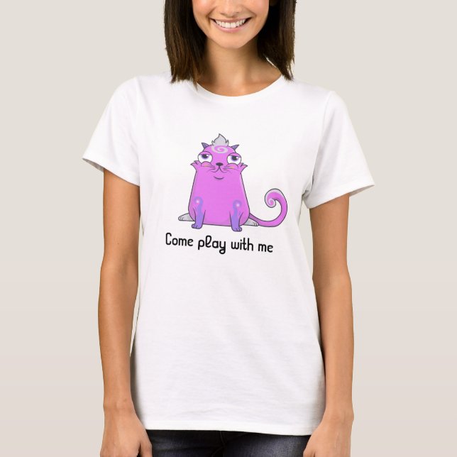 Niedliche Kryptokitty Bella will spielen T-Shirt (Vorderseite)