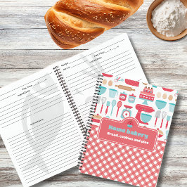 Niedliche Küche Thema Backen Red Gingham Rezepte Notizbuch