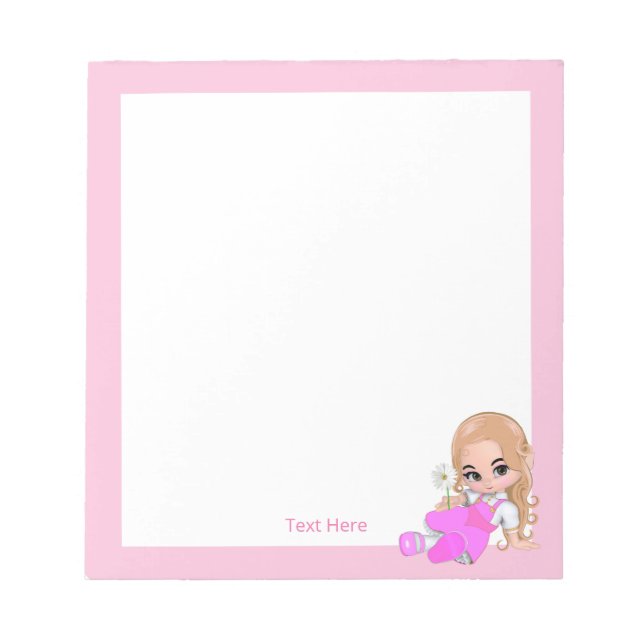 Niedliche Küche und Blume einfach Notizblock (Vorderseite)