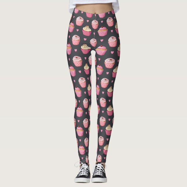 Niedliche Kuchen-Druck-Leggings Leggings (Vorderseite)