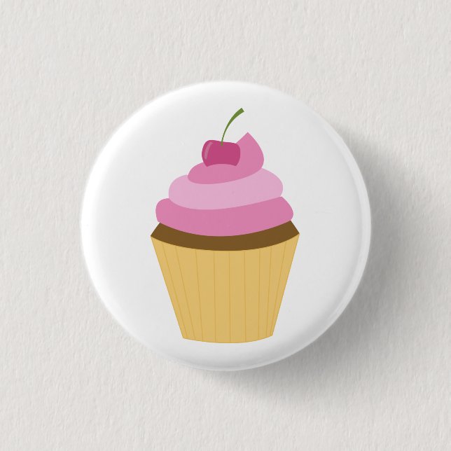Niedliche Kuchen-Illustration Button (Vorderseite)