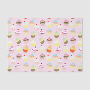 Niedliche Kuchen Muster Pastell Pink Seidenpapier