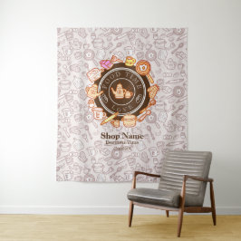 Niedliche Küchengeschirr Braunband Wandteppich