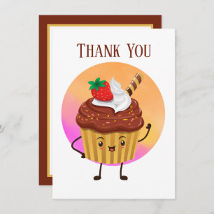 Niedliche Kuchenhändler oder Bäcker Vielen Dank Dankeskarte
