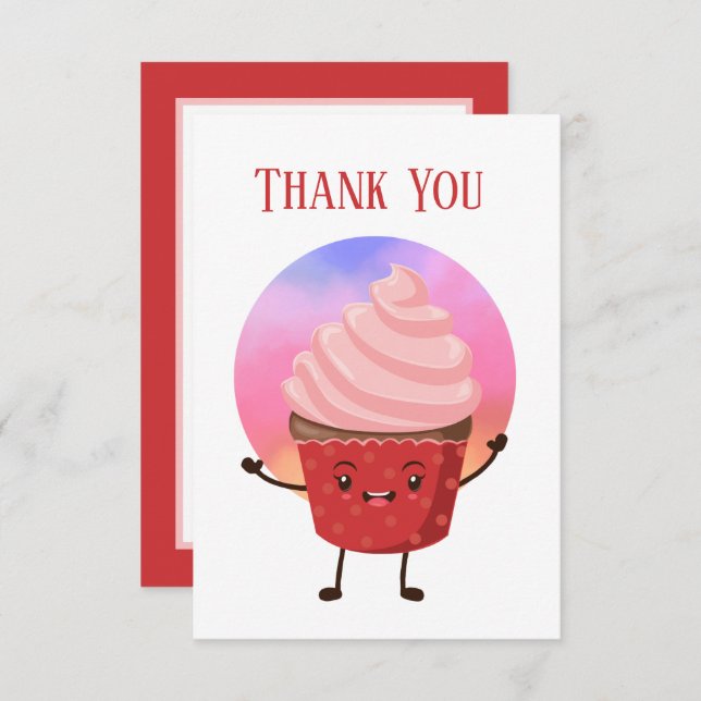 Niedliche Kuchenhändler oder Bäcker Vielen Dank Dankeskarte (Vorne/Hinten)