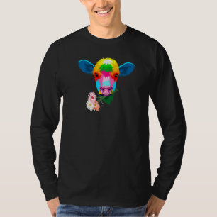 Niedliche Kuh Baby farbige Kuh farbige Blume Kuh T-Shirt