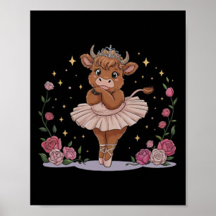 Niedliche Kuh Ballett Tänzerin Ballerina Tanz Mutt Poster