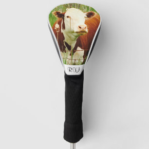 Niedliche Kuh Brown Green Golf Headcover