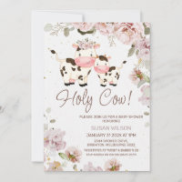 Niedliche Kuh Calf Chic Blumendusche Einladung