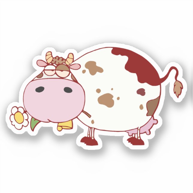 Niedliche Kuh Design Farm Leben Rinder Lover Gesch Aufkleber (Vorderseite)