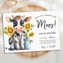 Niedliche Kuh, die wir umgezogen haben Ankündigung