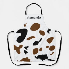 Niedliche Kuh Drucken schwarze benutzerdefinierte  Schürze