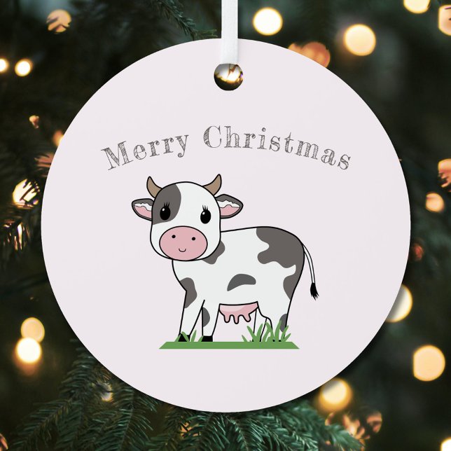 Niedliche Kuh Frohe Weihnachtsschmuck (Cute Cow Merry Christmas Ornament)
