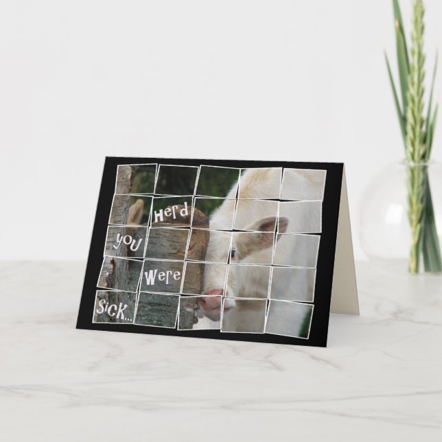 Niedliche Kuh für Wohlbefinden Karte (Vorderseite)