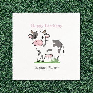 Niedliche Kuh Geburtstag Napkins Serviette
